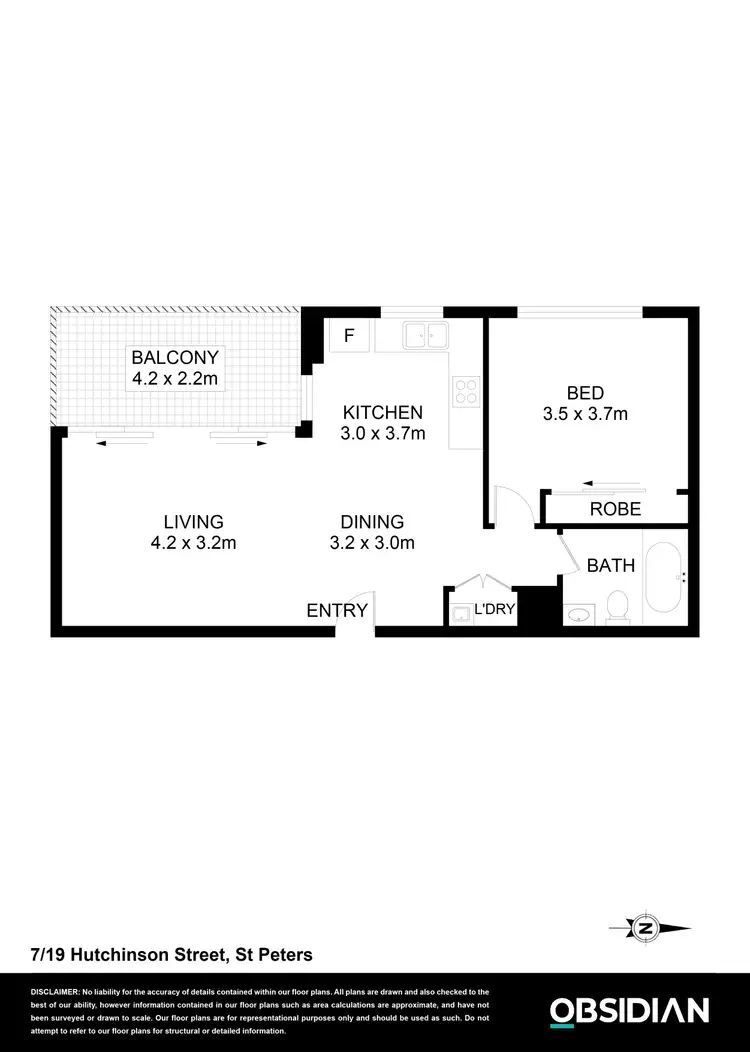 Floorplan of Homely apartment listing, 7/19 Hutchinson St, St Peters NSW 2044