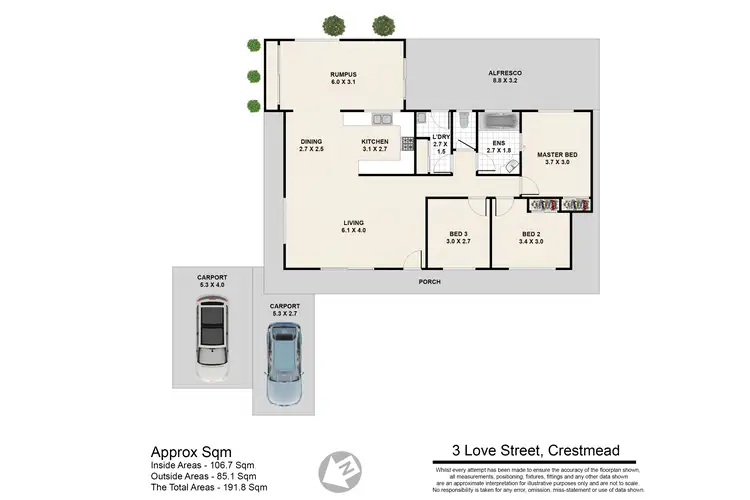Floorplan of Homely house listing, 3 Love Street, Crestmead QLD 4132