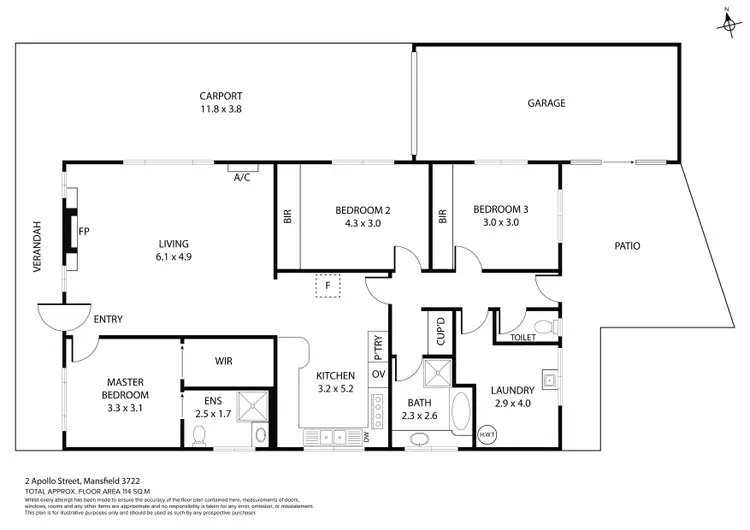 Floorplan of Homely house listing, 2 Apollo Street, Mansfield VIC 3722