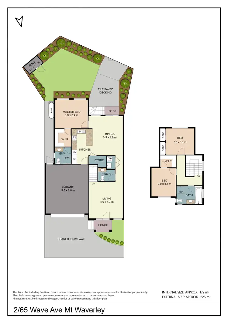 Floorplan of Homely townhouse listing, 2/65 Wave Avenue, Mount Waverley VIC 3149