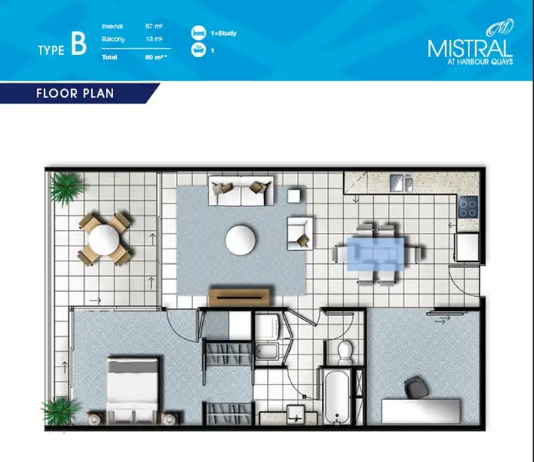 Floorplan of Homely apartment listing, 401/2 East Quay Drive, Biggera Waters QLD 4216