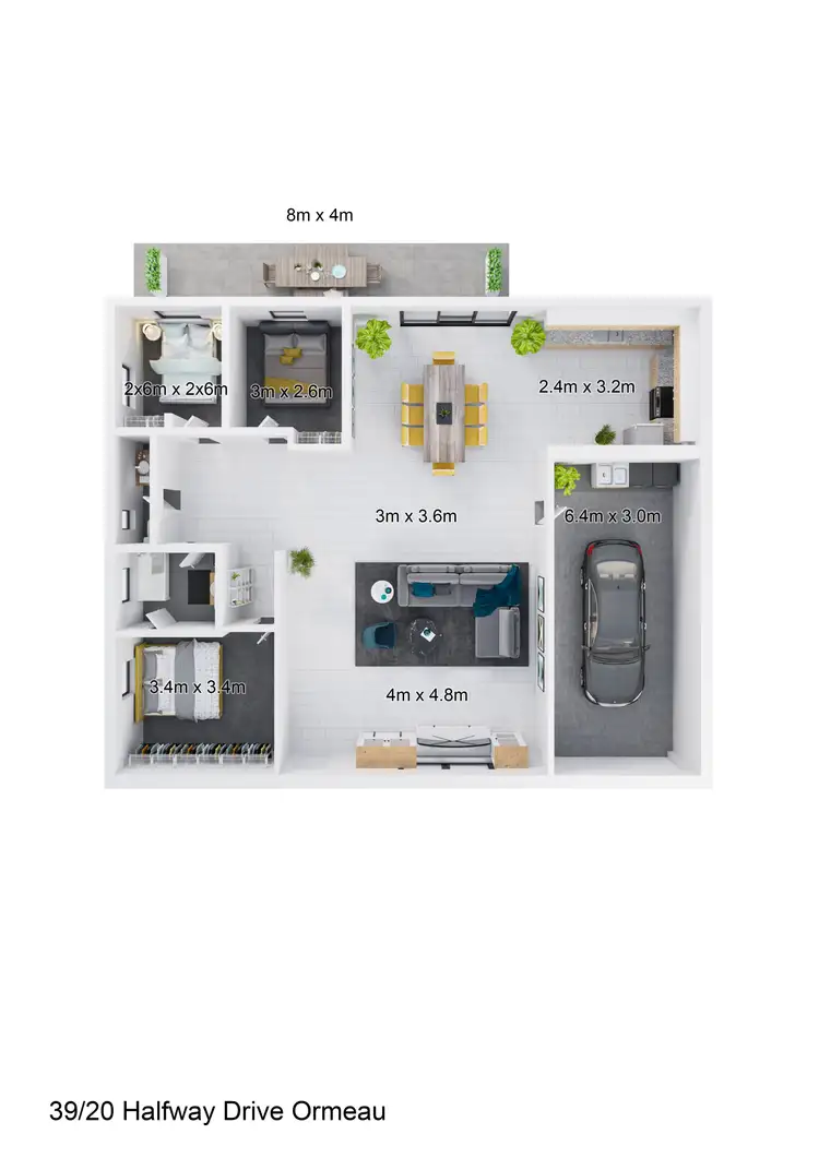 Floorplan of Homely semi-detached listing, 39/20 Halfway Drive, Ormeau QLD 4208