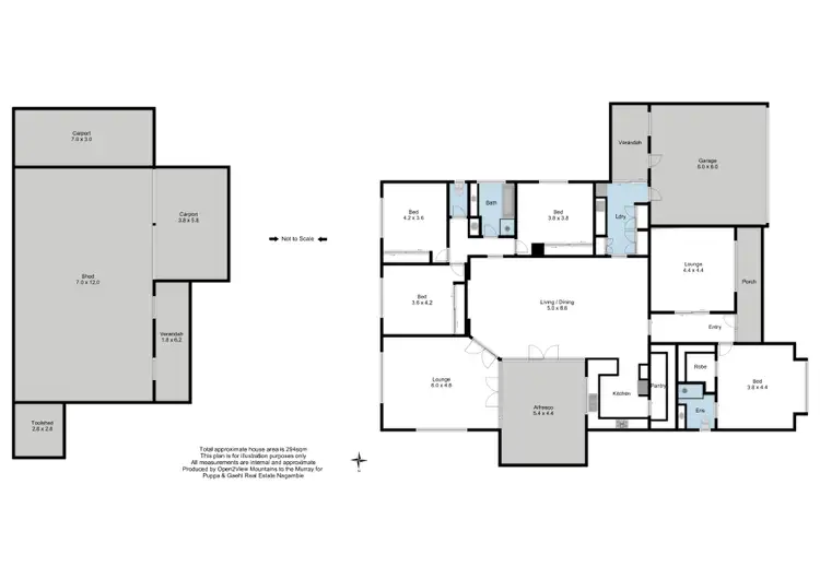 Floorplan of Homely house listing, 6-8 Scarlett Street, Avenel VIC 3664