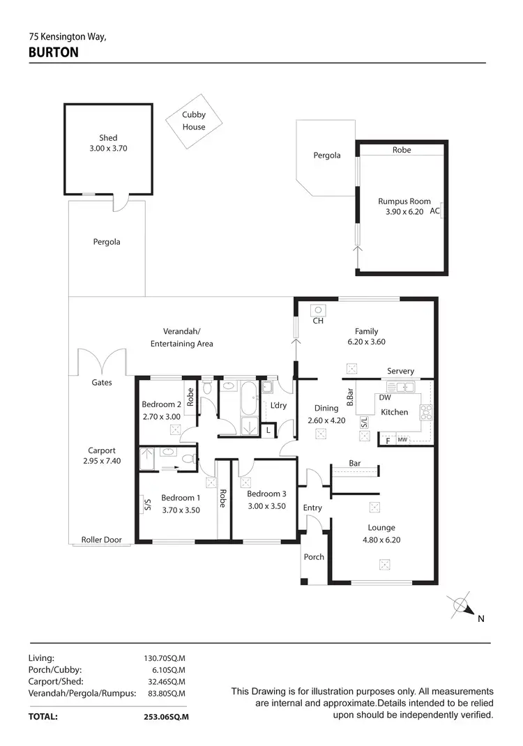 Floorplan of Homely house listing, 75 Kensington Way, Burton SA 5110