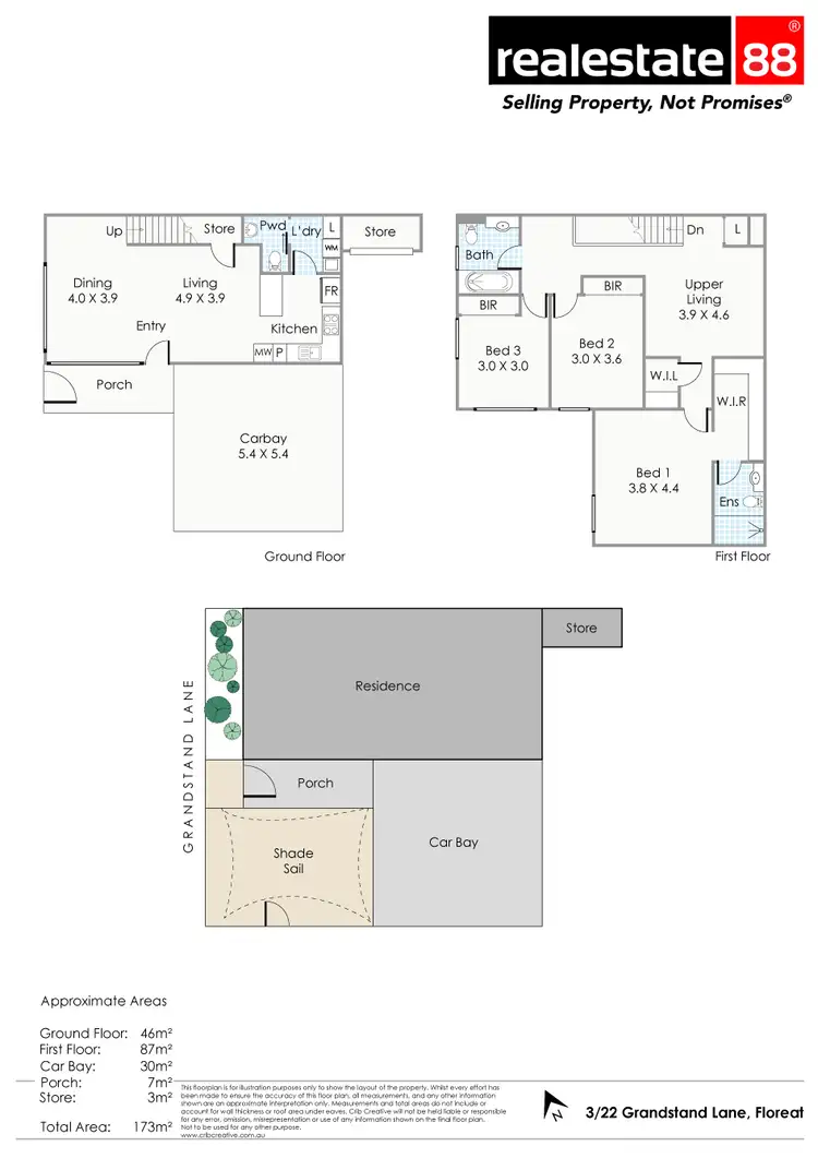 Floorplan of Homely townhouse listing, 3/22 Grandstand Lane, Floreat WA 6014