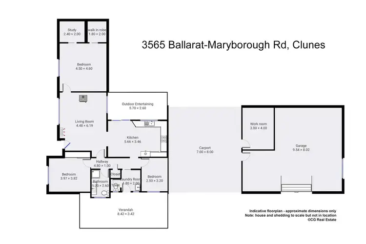 Floorplan of Homely rural property listing, 3565 Ballarat-Maryborough Road, Clunes VIC 3370