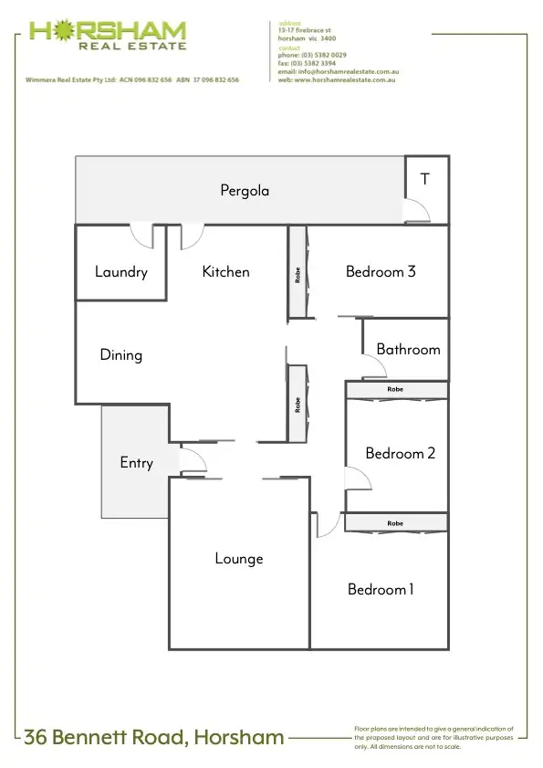 Floorplan of Homely house listing, 36 Bennett Road, Horsham VIC 3400