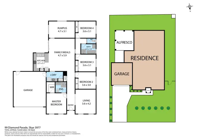 Floorplan of Homely house listing, 99 Diamond Parade, Skye VIC 3977