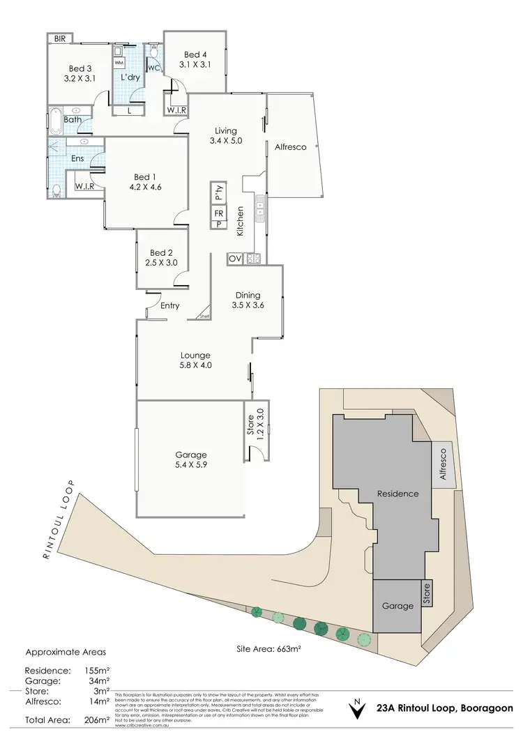 Floorplan of Homely house listing, 23A Rintoul Loop, Booragoon WA 6154