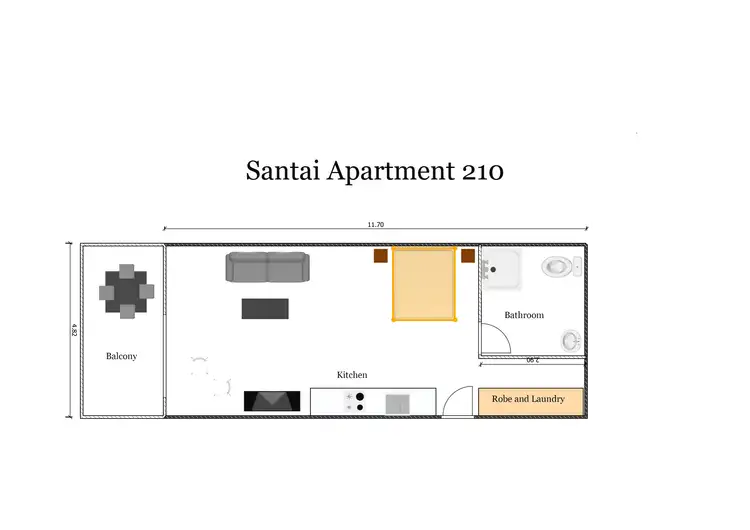Floorplan of Homely unit listing, 210/9 Dianella Drive, Casuarina NSW 2487