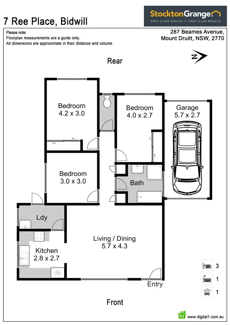 Floorplan of Homely villa listing, 7 Ree Place, Bidwill NSW 2770