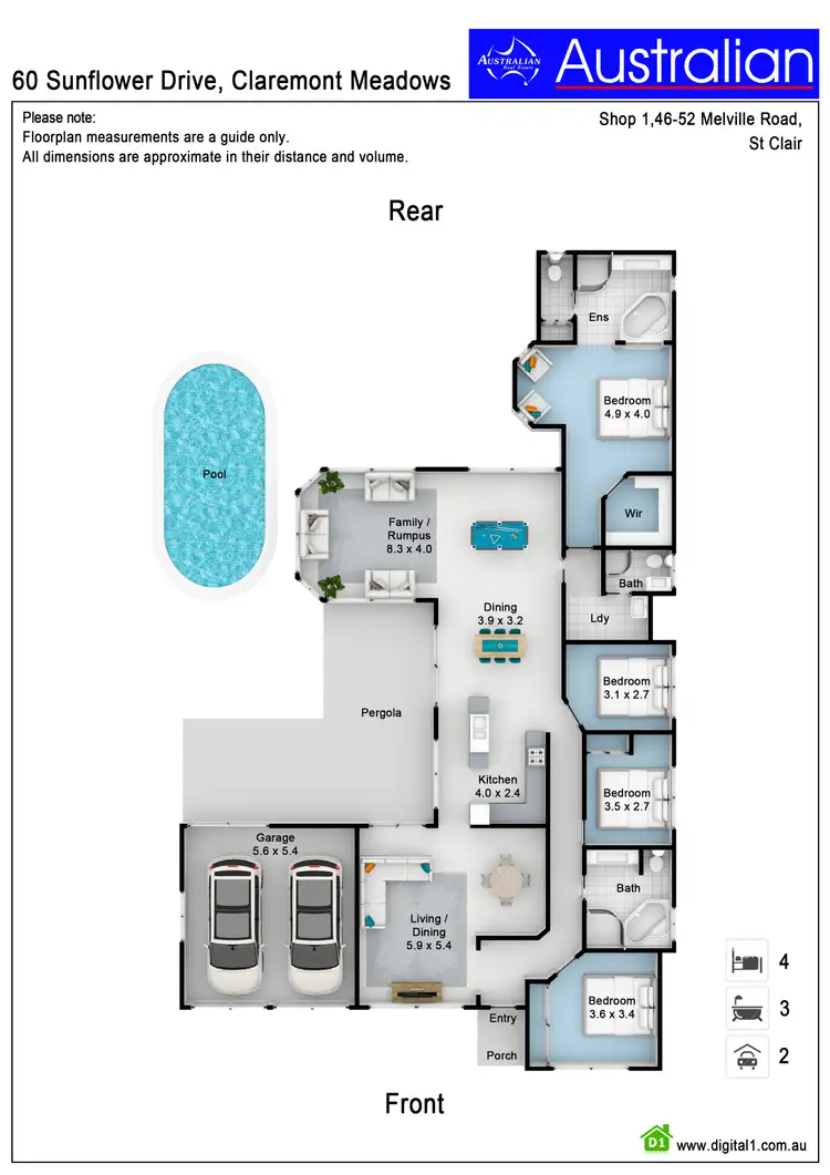 Floorplan of Homely house listing, 60 Sunflower Drive, Claremont Meadows NSW 2747