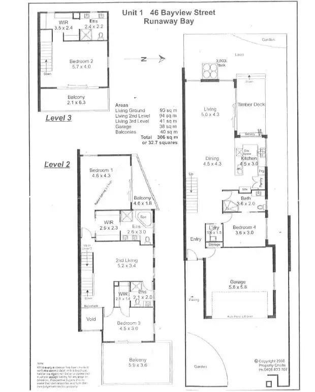 Floorplan of Homely semi-detached listing, 1/46 Bayview Street, Runaway Bay QLD 4216