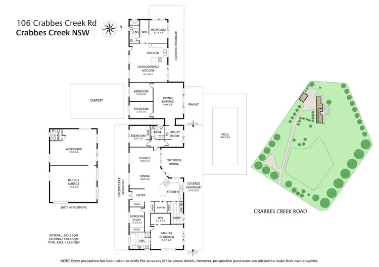 Floorplan of Homely rural property listing, 106 CRABBES CREEK ROAD, Crabbes Creek NSW 2483