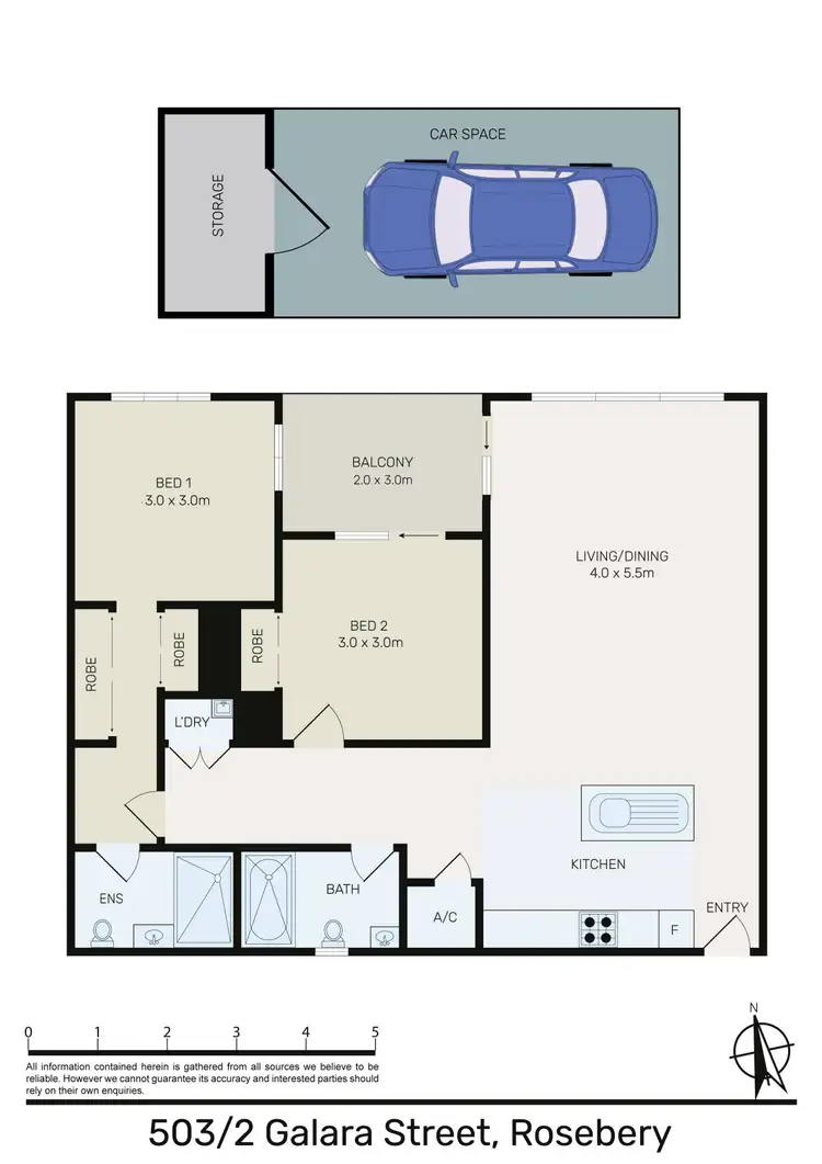 Floorplan of Homely apartment listing, 503/2 Galara Street, Rosebery NSW 2018