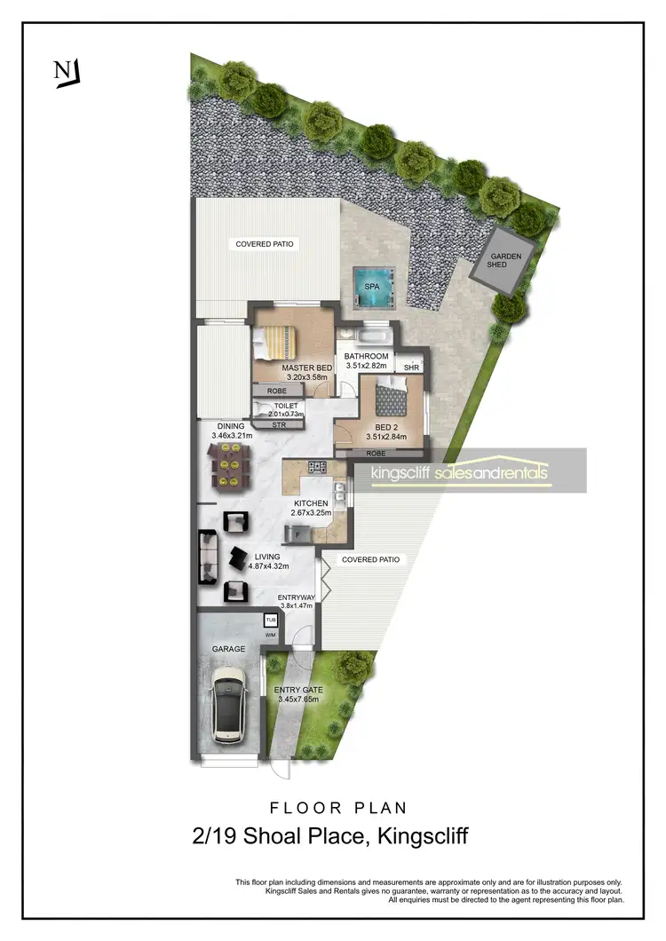 Floorplan of Homely semi-detached listing, 2/19 Shoal Place, Kingscliff NSW 2487