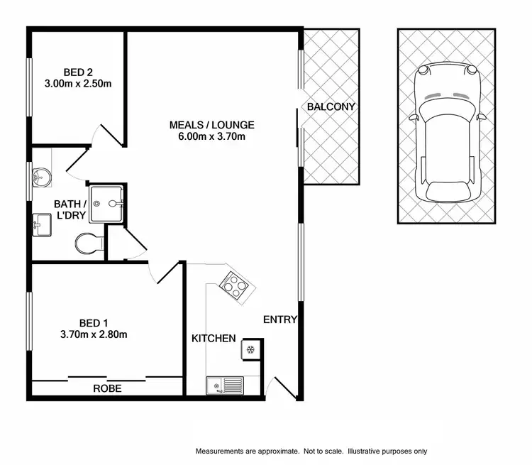 Floorplan of Homely unit listing, 13/611 Kiewa Street, Albury NSW 2640