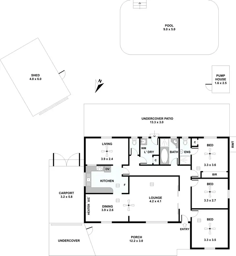 Floorplan of Homely house listing, 6 Cawarra Crescent, Paralowie SA 5108