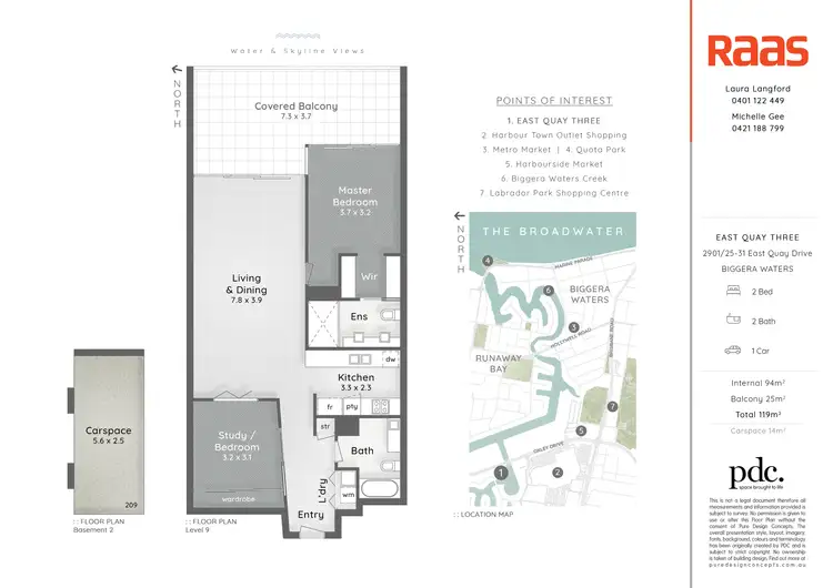 Floorplan of Homely apartment listing, 2901/25 East Quay Drive, Biggera Waters QLD 4216
