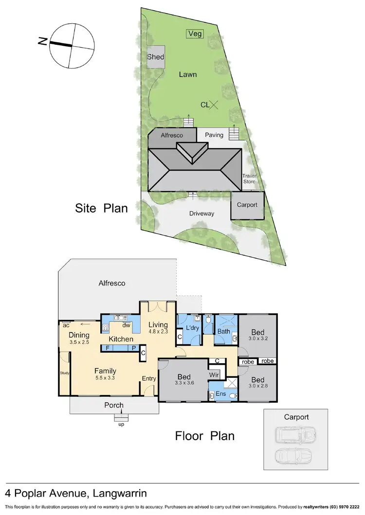 Floorplan of Homely house listing, 4 Poplar Grove, Langwarrin VIC 3910