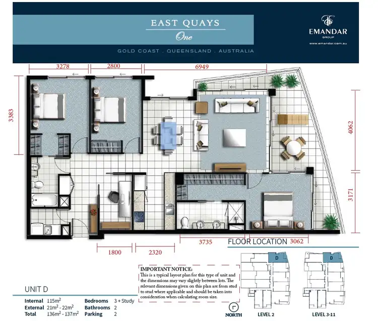 Floorplan of Homely apartment listing, 1307/25 East Quay Drive, Biggera Waters QLD 4216