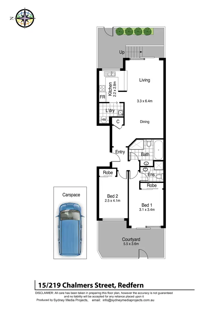Floorplan of Homely apartment listing, 15/219 Chalmers Street, Redfern NSW 2016
