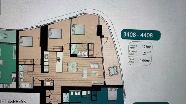 Floorplan of Homely unit listing, 3908/84 The esplanade, Surfers Paradise QLD 4217