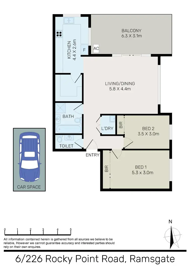Floorplan of Homely unit listing, 6/226 ROCKY POINT ROAD, Ramsgate NSW 2217