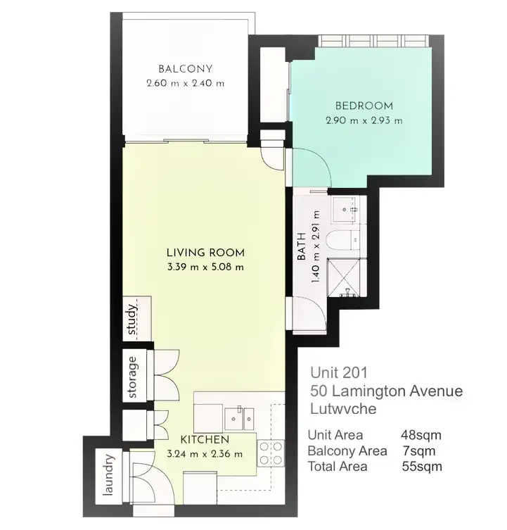 Floorplan of Homely apartment listing, 201/50 Lamington Avenue, Lutwyche QLD 4030