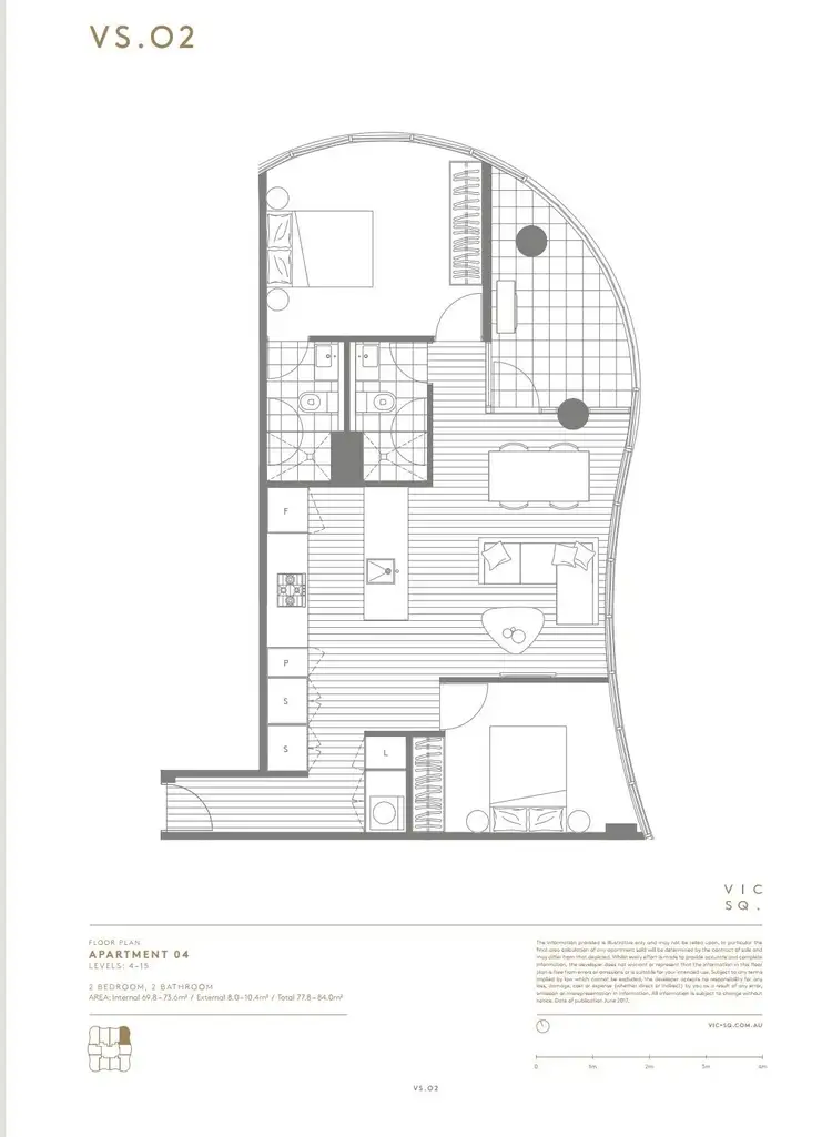 Floorplan of Homely apartment listing, 1404/5 Joseph Road, Footscray VIC 3011