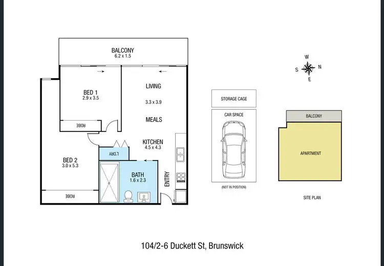 Floorplan of Homely apartment listing, 104/2 Duckett Street, Brunswick VIC 3056