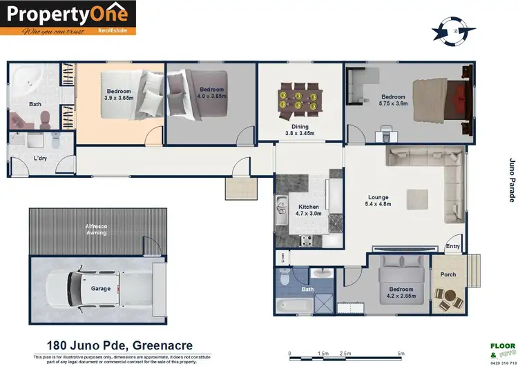 Floorplan of Homely house listing, 180 Juno Parade, Greenacre NSW 2190