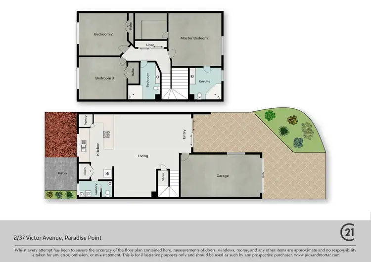 Floorplan of Homely townhouse listing, 2/37 Victor Avenue, Paradise Point QLD 4216