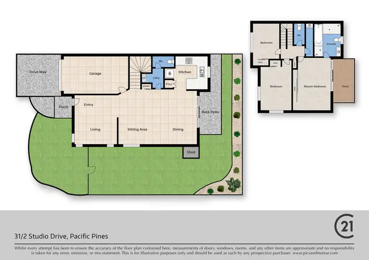 Floorplan of Homely townhouse listing, 31/2 Studio Drive, Pacific Pines QLD 4211