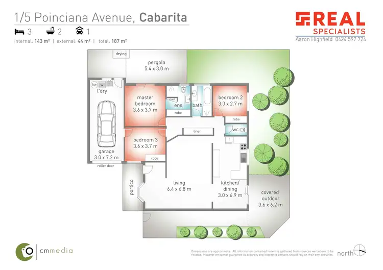Floorplan of Homely semi-detached listing, 1/5 Poinciana Avenue, Bogangar NSW 2488