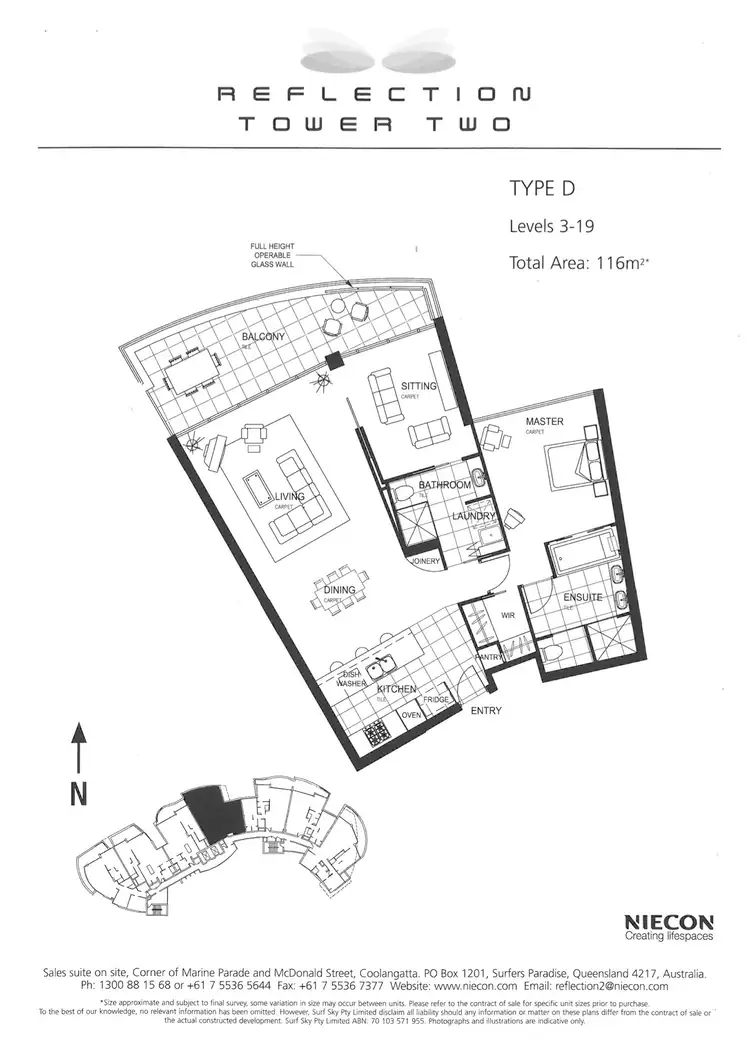 Floorplan of Homely unit listing, 1104/110 Marine Parade, Coolangatta QLD 4225