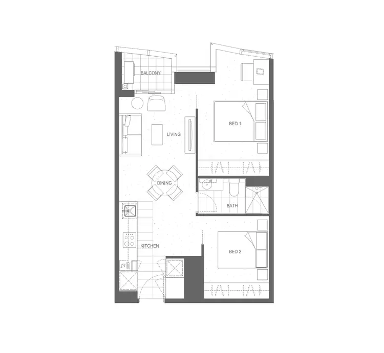 Floorplan of Homely apartment listing, 3304/285 La Trobe Street, Melbourne VIC 3000
