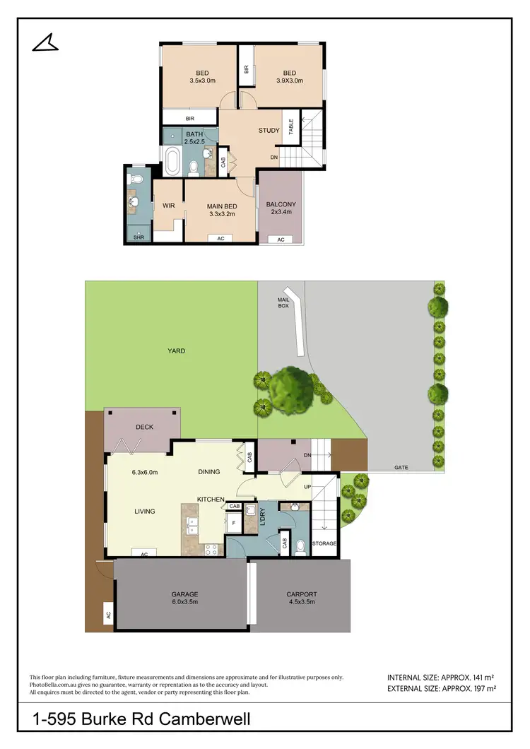 Floorplan of Homely townhouse listing, 1/595 Burke Road, Camberwell VIC 3124