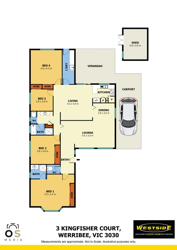 Floorplan of Homely house listing, 3 Kingfisher Court, Werribee VIC 3030
