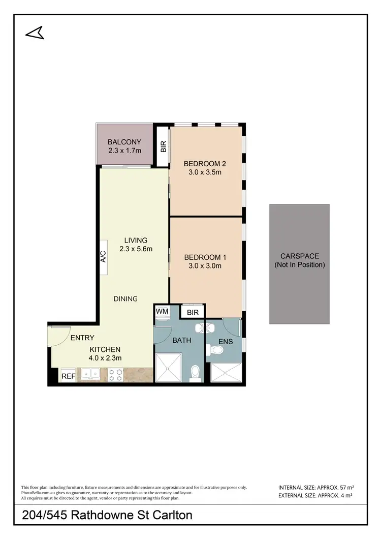 Floorplan of Homely apartment listing, 204/545 Rathdowne Street, Carlton VIC 3053