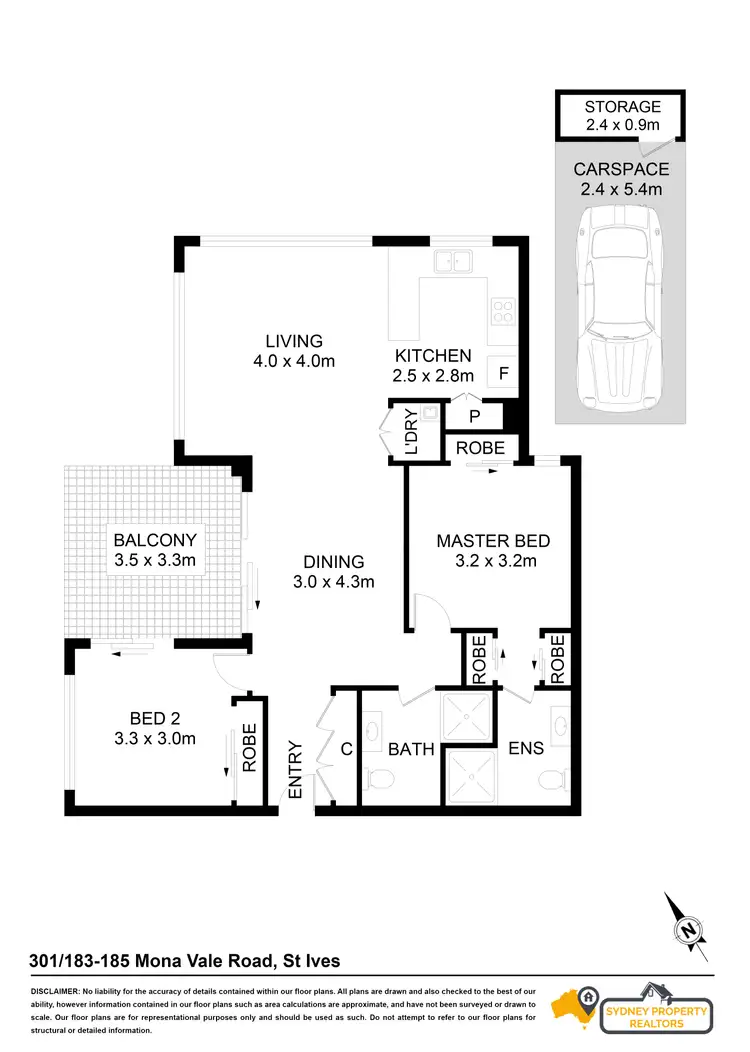 Floorplan of Homely apartment listing, 301/183-185 MONA VALE ROAD, St Ives NSW 2075
