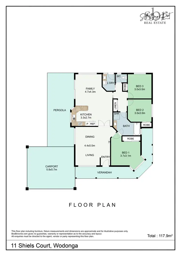 Floorplan of Homely house listing, 11 SHIELS COURT, Wodonga VIC 3690