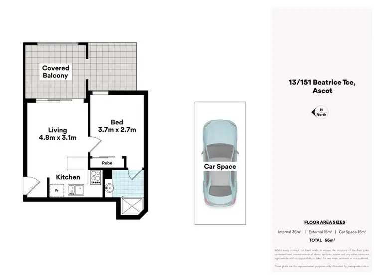 Floorplan of Homely unit listing, B3/151 Beatrice Terrace, Ascot QLD 4007