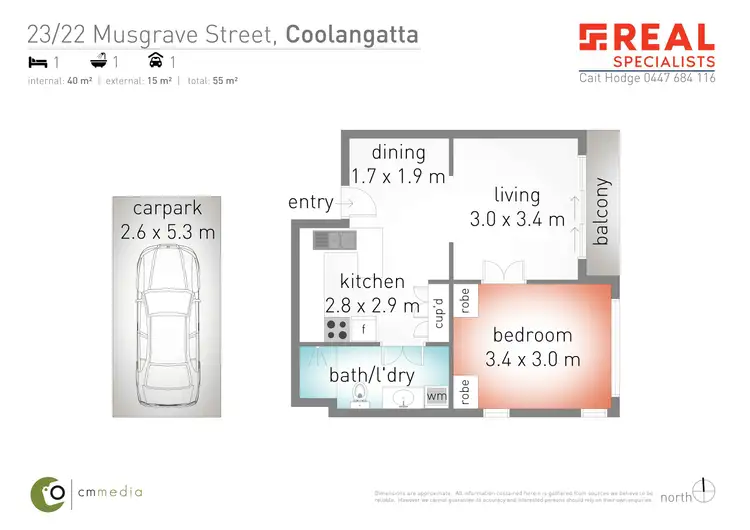 Floorplan of Homely unit listing, 23/22 Musgrave Street, Kirra QLD 4225