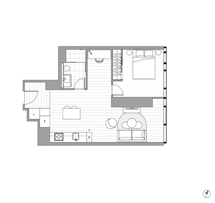Floorplan of Homely apartment listing, Level 15/624 Lonsdale Street, Melbourne VIC 3000