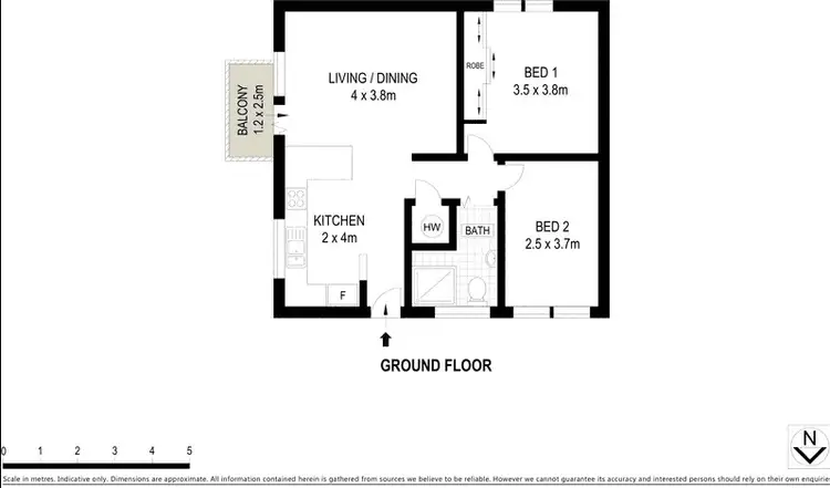 Floorplan of Homely unit listing, 1/57 Kurnell Road, Cronulla NSW 2230