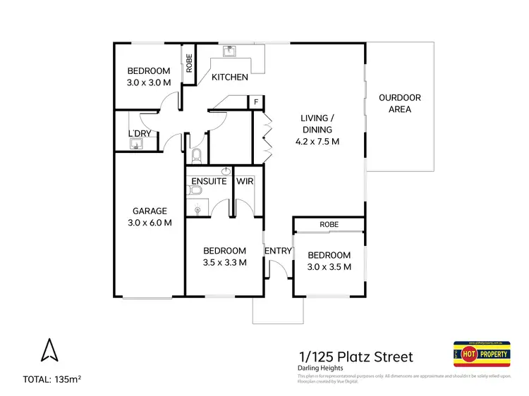 Floorplan of Homely unit listing, Unit 1/125 Platz Street, Darling Heights QLD 4350