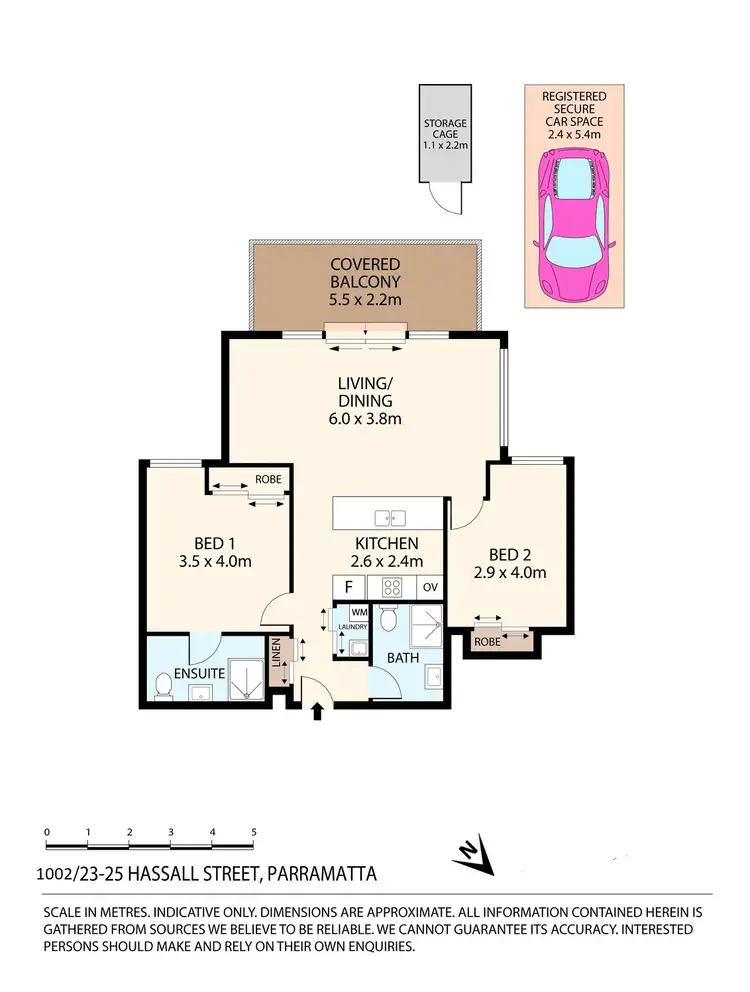 Floorplan of Homely apartment listing, 1002/23 Hassall Street, Parramatta NSW 2150