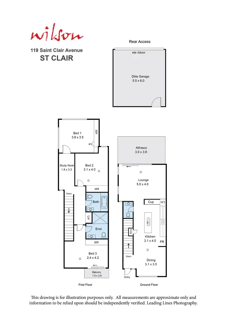 Floorplan of Homely townhouse listing, 119 St Clair Avenue, St Clair SA 5011