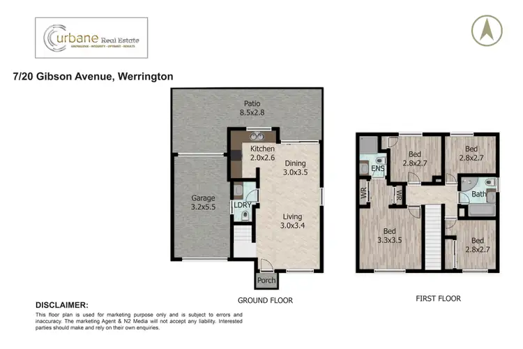 Floorplan of Homely townhouse listing, 7/20 Gibson Avenue, Werrington NSW 2747